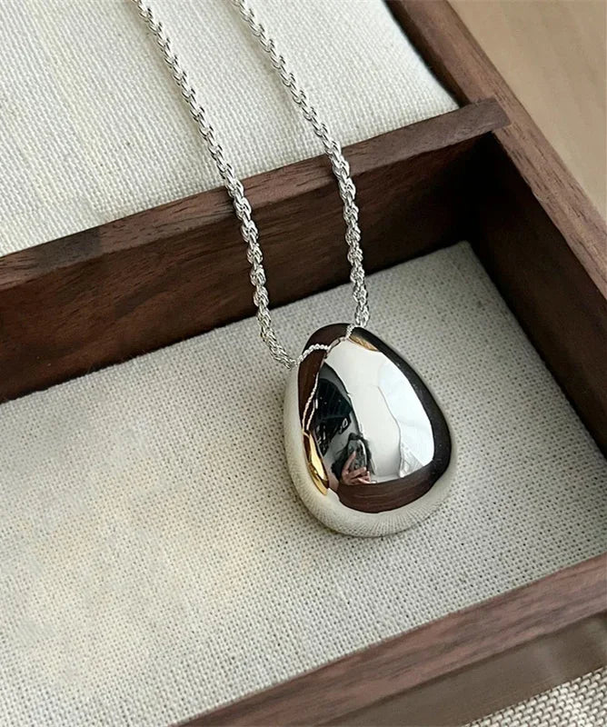 Modern Jewelry Simple Delicate Design Smooth Metal Teardrop Pendant Necklace For Women Female Party Gift Dropshipping - DaHui