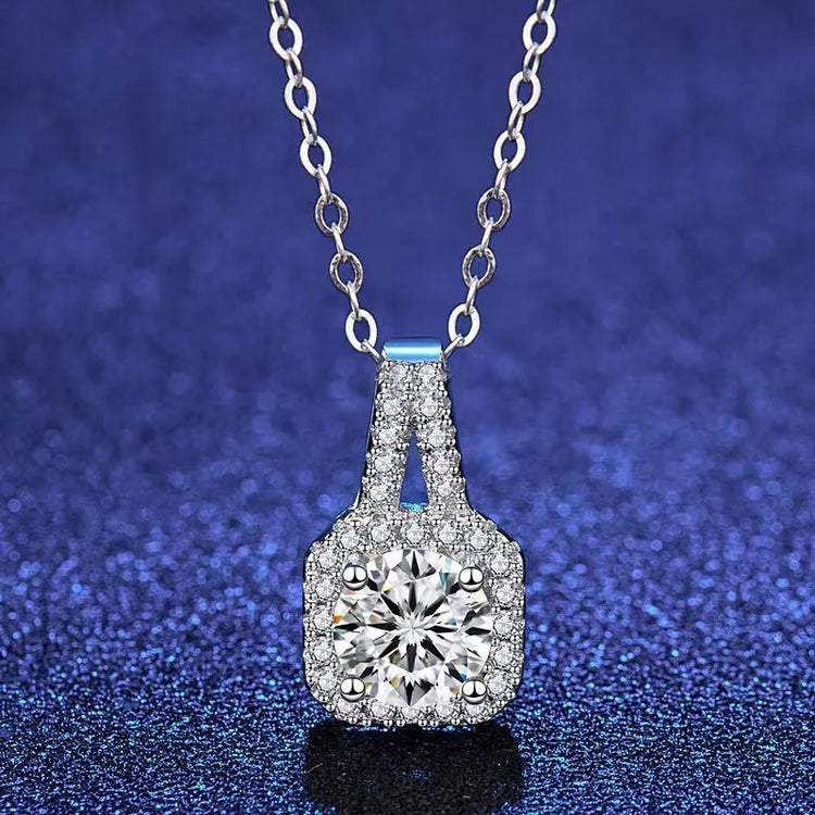 3pcs Suit Necklaces Simulated Flash Mosang Diamond Earring Women&