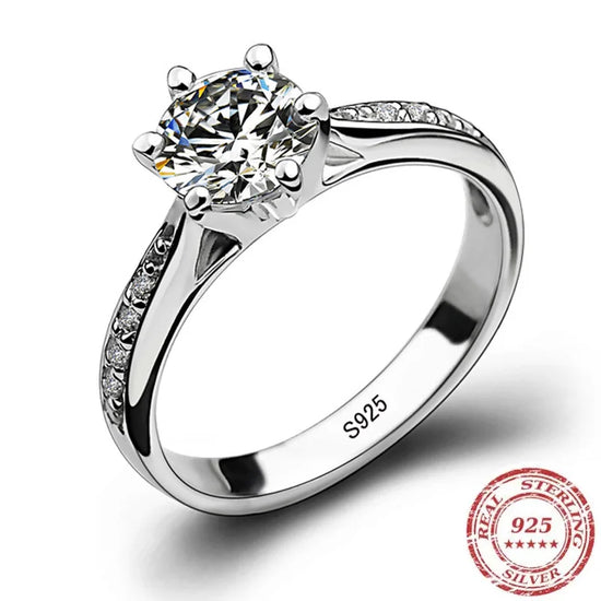925 Sterling Silver Ring with Tourmaline & Zircon, Six-Prong Setting — additional product view 1