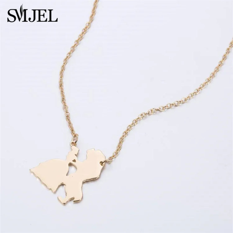 2025 New Movie Jewelry Beauty and the Beast Necklace for Women Prince Princess Pendant Necklaces Lover Accessories Gifts - DaHui