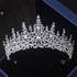 silver crystal leaf bridal jewelry set tiara crown with rhinestone crystals, elegant bridal headpiece in gift box