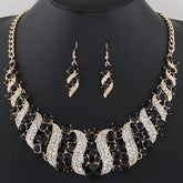 Elegant silver plated pearl necklace and earrings set bridal jewelry set for wedding occasion