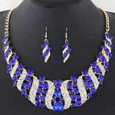 Elegant silver plated pearl necklace and earrings set bridal jewelry set for wedding