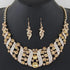 Luxury silver plated pearl necklace and earrings set, silver plated jewelry set for wedding occasion
