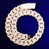 Miami Cuban link chain necklace with iced-out cubic zirconia, gold plated design, stylish men&