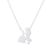 2025 New Movie Jewelry Beauty and the Beast Necklace for Women Prince Princess Pendant Necklaces Lover Accessories Gifts - DaHui