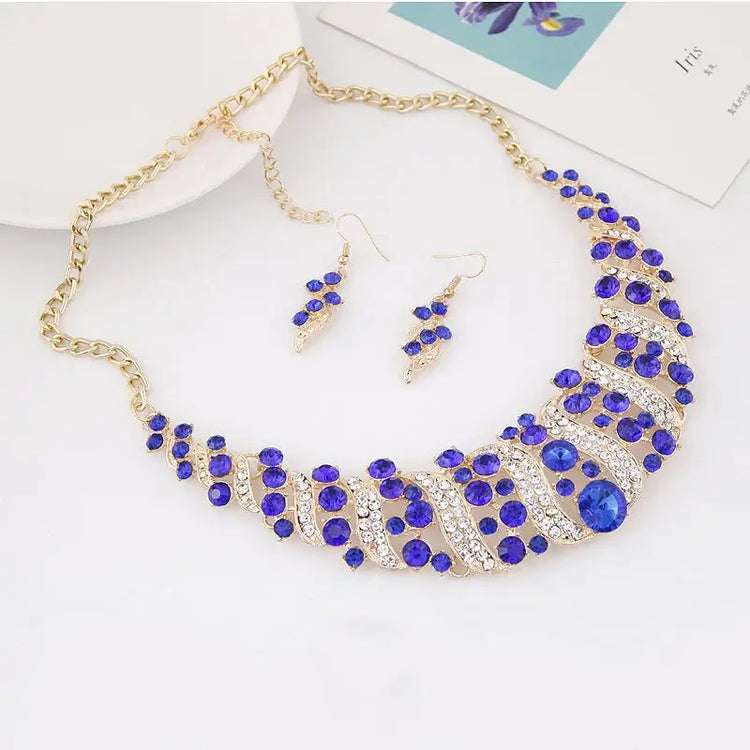 Elegant silver plated pearl necklace and earrings set, silver plated jewelry set for women, bridal wedding occasion
