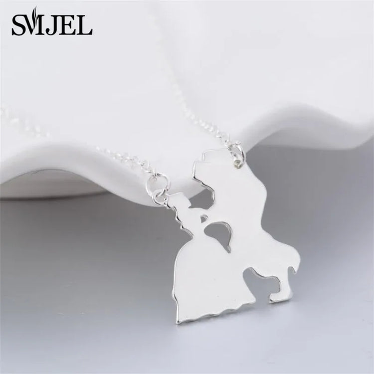 2025 New Movie Jewelry Beauty and the Beast Necklace for Women Prince Princess Pendant Necklaces Lover Accessories Gifts - DaHui