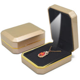 LED velvet ring box with light luxury velvet jewelry ring box with LED light for proposal engagement wedding gift display