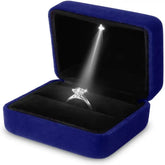 Alt Tag: LED velvet ring box with light luxury velvet jewelry ring box for proposal engagement wedding