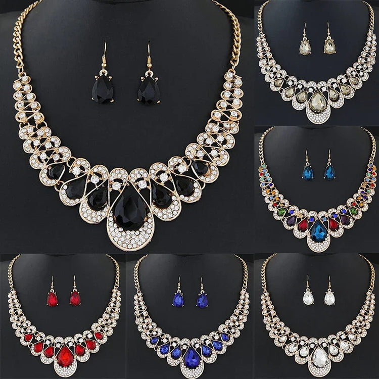 Luxury Wedding Bridal Jewelry for Brides Women Necklace Gold Silver Color Rhinestone Crystal Choker Necklaces  Jewelry - DaHui