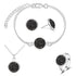 Luxury Quality Quartz Rhinestone Jewelry Sets for Women Simple Round Earrings Necklaces Set Bridal 4 Piece Silver Plated Jewelry - DaHui