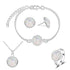 Luxury Quality Quartz Rhinestone Jewelry Sets for Women Simple Round Earrings Necklaces Set Bridal 4 Piece Silver Plated Jewelry - DaHui