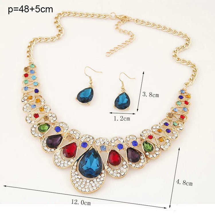 Luxury Wedding Bridal Jewelry for Brides Women Necklace Gold Silver Color Rhinestone Crystal Choker Necklaces  Jewelry - DaHui