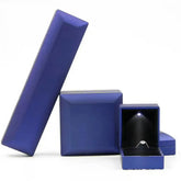 Alt Tag: Modern velvet LED velvet ring box with light jewelry ring box for proposal engagement wedding