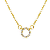 Gold Pearl Link Chain Necklace for Women elegant metal pendant necklace for wedding and anniversary party gift