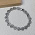 Alt Tag: pearl jewelry set wholesale for weddings heart crystal tennis bracelet in silver tone, bridal jewelry wholesale