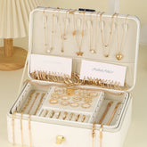 Elegant Vintage Chic Jewelry Set Including Pendant Necklaces,Twisted C-Hoop Earrings,Gold Color Rings,Bracelet ,Daily Outfits - DaHui