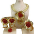 brazilian bridal jewelry set for women floral gold-tone alloy jewelry set wedding occasion necklace earrings ring bracelet