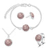 Luxury Quality Quartz Rhinestone Jewelry Sets for Women Simple Round Earrings Necklaces Set Bridal 4 Piece Silver Plated Jewelry - DaHui