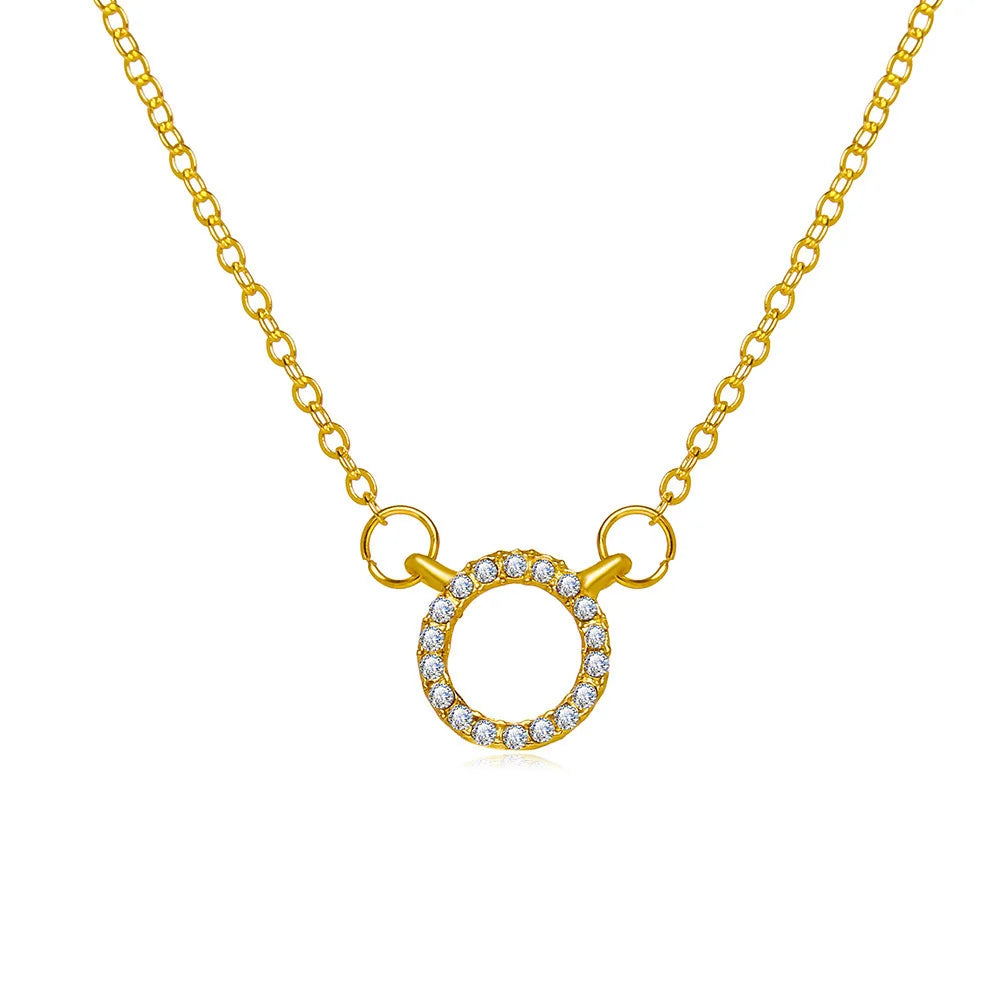 Elegant metal Gold Pearl Link Chain Necklace for Women pendant necklace for wedding anniversary party gift