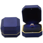 Alt Tag: LED velvet ring box with light luxury velvet jewelry ring box for proposal engagement wedding