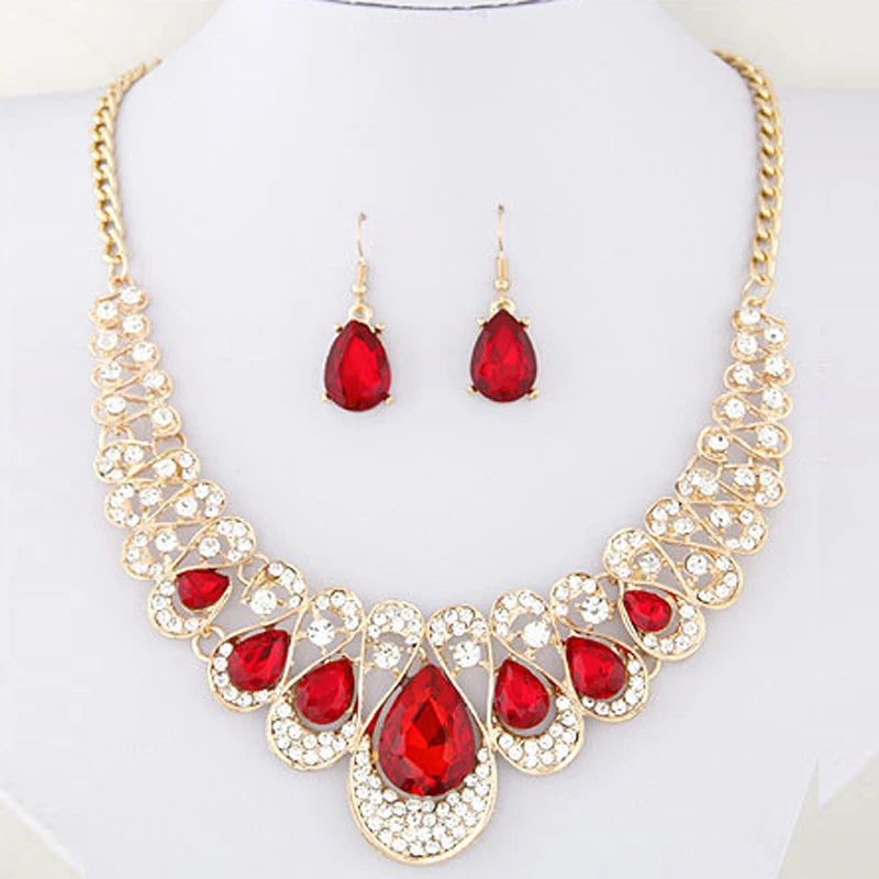 Luxury Wedding Bridal Jewelry for Brides Women Necklace Gold Silver Color Rhinestone Crystal Choker Necklaces  Jewelry - DaHui