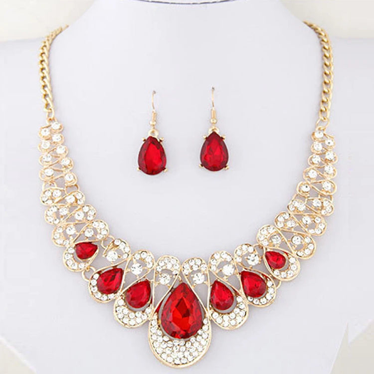 Luxury Wedding Bridal Jewelry for Brides Women Necklace Gold Silver Color Rhinestone Crystal Choker Necklaces  Jewelry - DaHui