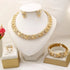 Dubai Jewelry Set For Woman 18K Gold Plated Luxury Necklace Earrings Bracelet and Ring Set Jewelry Wedding Party Trending - DaHui