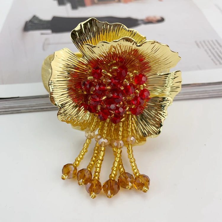Alt Tag: brazilian bridal jewelry set for women vintage gold-plated crystal jewelry set for wedding