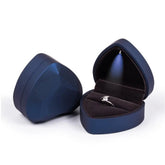 Alt Tag: Luxury velvet LED velvet ring box with light jewelry case for proposal engagement wedding