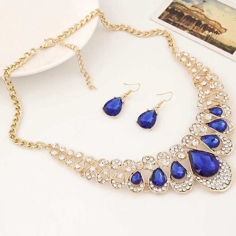 Luxury Wedding Bridal Jewelry for Brides Women Necklace Gold Silver Color Rhinestone Crystal Choker Necklaces  Jewelry - DaHui