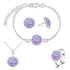 Luxury Quality Quartz Rhinestone Jewelry Sets for Women Simple Round Earrings Necklaces Set Bridal 4 Piece Silver Plated Jewelry - DaHui