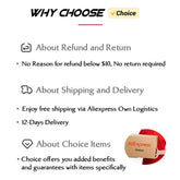 crystal flower rhinestone choker necklace set refund return policy, shipping delivery details, and AliExpress Choice benefits infographic