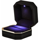 LED velvet ring box with light luxury velvet jewelry ring box for proposal engagement wedding