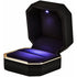 LED velvet ring box with light luxury velvet jewelry ring box for proposal engagement wedding