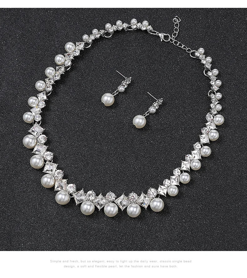 New pearl gemstone jewellery woman necklace set for women jewelry sets light luxury Women&